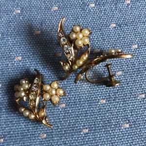 Vintage Antique Earring Brooch Set